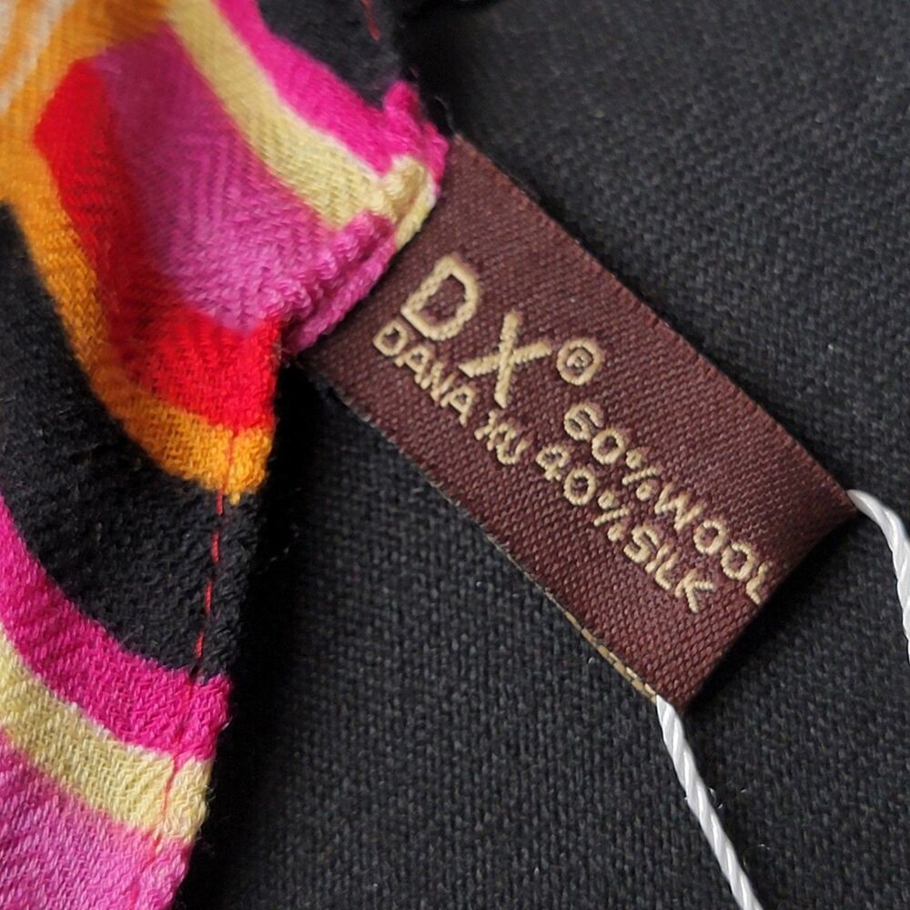 Dana Xu Paisley Scarf Wool Silk Pink Wrap Shawl Large Women's 50" x 46" NWT Boho - Picture 4 of 7